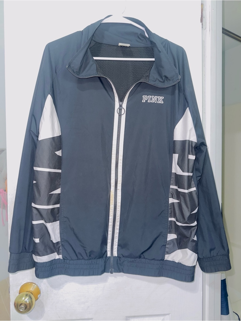 PINK Victoria's Secret Black and White Windbreaker Jacket
